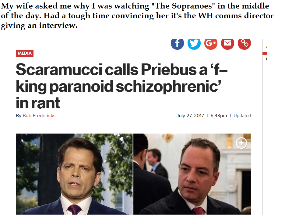WH comm’s director Scaramucci Sopranoes Audition
