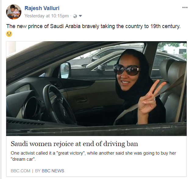 Saudi reforms enabling their women to finally march proudly into 19th century