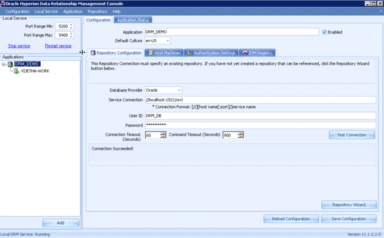Creating an application in Oracle Data Relationship Manager (DRM)