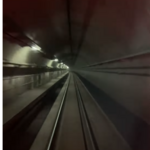 Timelapse inside a tunnel in a Sydney Metro train